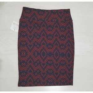 Lularoe Cassie - Size L - Red & Blue Pattern